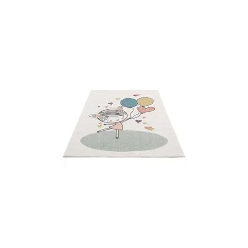 Kinderteppich CARPET CITY "Anime9393" Teppiche Gr. B: 160cm, 11mm, L: 230cm, beige (creme) Kinder Spielteppich Spielteppich, Mädchen, Herzen, Ballon, Weicher Flor, Pflegeleicht