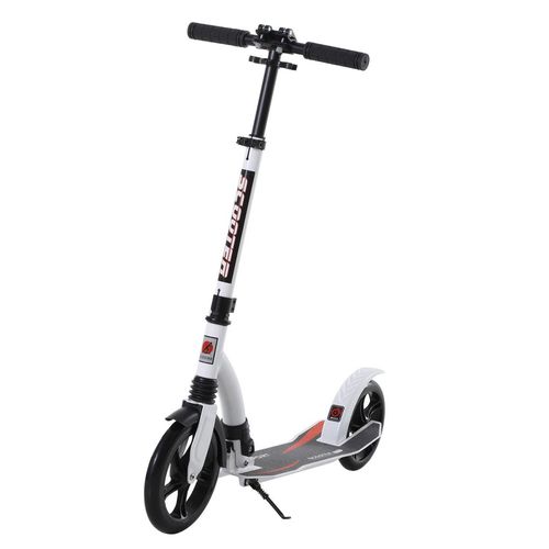 HOMCOM Kinderscooter Kickscooter mit Stoßdämpfung Tretroller Weiß 92,5 x 37,5 x 87-101,5 cm