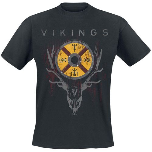 Vikings Deer T-Shirt schwarz in 4XL
