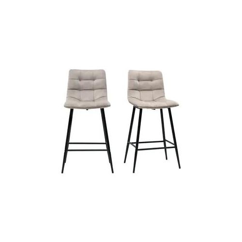 Design-Barhocker taupefarbener Samt H65 cm (2er-Set) MAXWELL