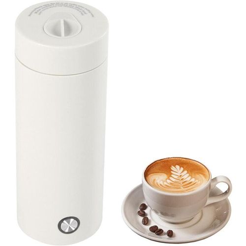 400ML Edelstahl Kleiner Tragbarer Wasserkocher Mini Elektrisch Wasserkocher für Tee, Milch, Kaffee (Weiß)