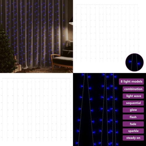 LED-Lichtervorhang 3x3 m 300 LED Blau 8 Funktionen - Lichtervorhang - Lichtervorhänge - Home & Living