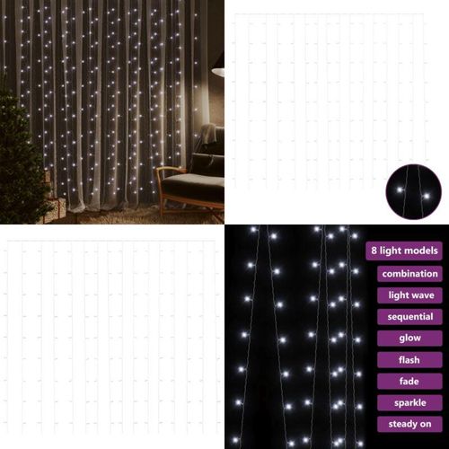 LED-Lichtervorhang 3x3 m 300 LED Kaltweiß 8 Funktionen - Lichtervorhang - Lichtervorhänge - Home & Living