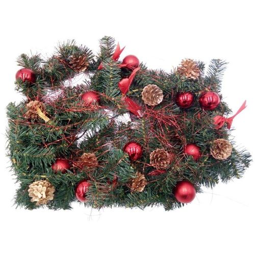 LED Tannengirlande 270cm Weihnachtsdeko Weihnachtsgirlande Girlande Türgirlande - rot