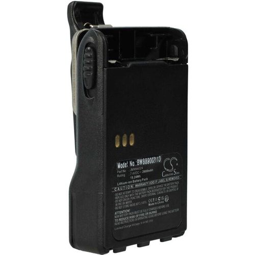 vhbw Akku kompatibel mit Motorola PTX760 Plus Funkgerät, Walkie Talkie (2600 mAh, 7,2 V, Li-Ion) + Gürtelclip