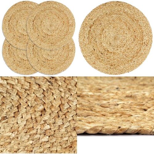 Vidaxl - Tischsets 4 Stk. Natur 38 cm Rund Jute - Tischset - Tischsets - Home & Living - Braun