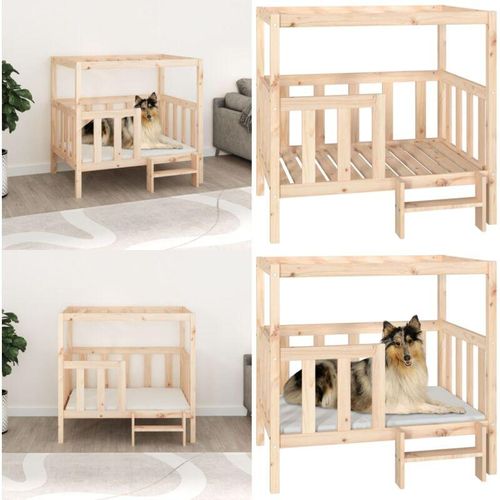 Hundebett 105,5x83,5x100 cm Massivholz Kiefer - Hundebett - Hundebetten - Home & Living - Braun