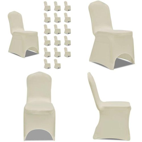 Stretch-Stuhlhussen Creme 18 Stk. - Stuhlhusse - Stuhlhussen - Home & Living