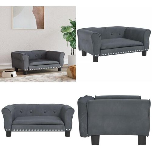 Hundebett Dunkelgrau 70x45x30 cm Samt - Hundebett - Hundebetten - Home & Living