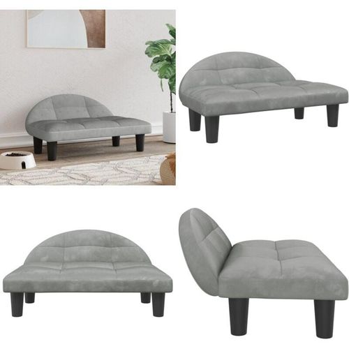 Hundebett Hellgrau 70x52x30 cm Samt - Hundebett - Hundebetten - Home & Living - Grau