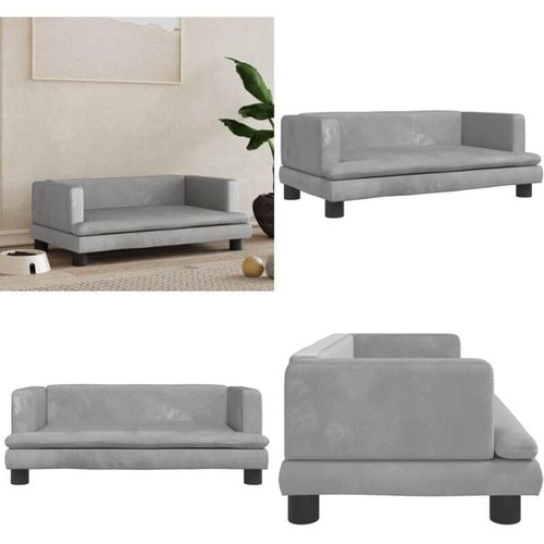 Hundebett Hellgrau 80x45x30 cm Samt - Hundebett - Hundebetten - Home & Living