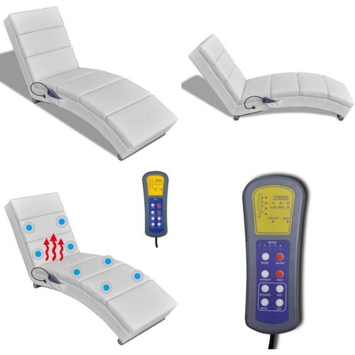 Massage-Chaiselongue Weiß Kunstleder - Massagestuhl - Massagestühle - Home & Living