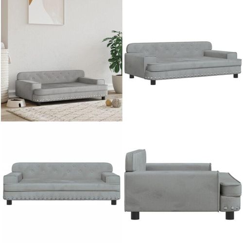 Hundebett Hellgrau 90x53x30 cm Samt - Hundebett - Hundebetten - Home & Living - Grau