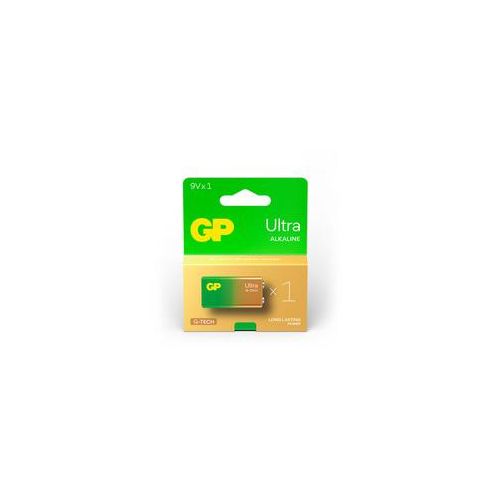 GP Ultra Alkaline 9V Blockbatterie Longlife, 6LR61, 9Volt 1 Stück, mit neuer G-Tech Technologie