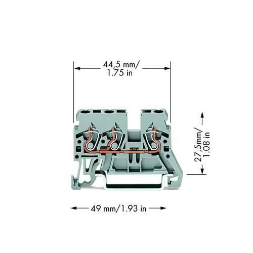 WAGO 870-681 Durchgangsklemme 5 mm Zugfeder Belegung: L Grau 100 St.