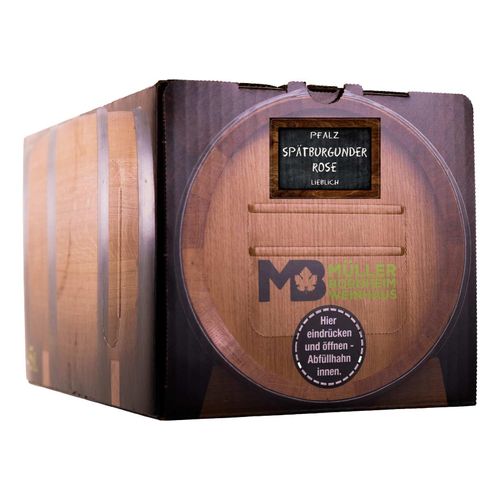 Weinhaus Müller Bornheim Pfalz Spätburgunder Rosé Wein lieblich 11 % vol. 5 Liter Bag in Box