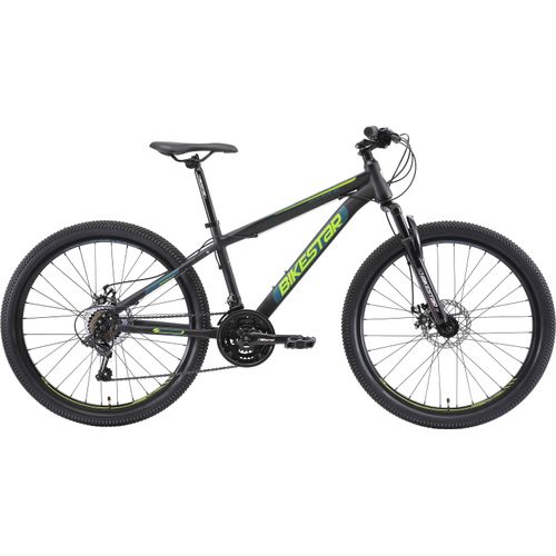 Mountainbike BIKESTAR Fahrräder Gr. 38cm, 26 Zoll (66,04cm), schwarz für Damen und Herren, Kettenschaltung