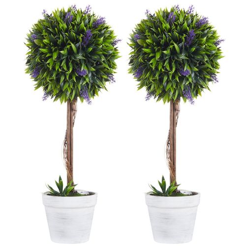 Kunstpflanze Lavendel 2er-Set Künstliche Pflanzen 60 cm Zimmerpflanze