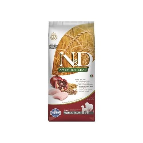 N&D Farmina Ancestral Grain Adult Medium/Maxi Huhn, Dinkel und Granatapfel 12 kg
