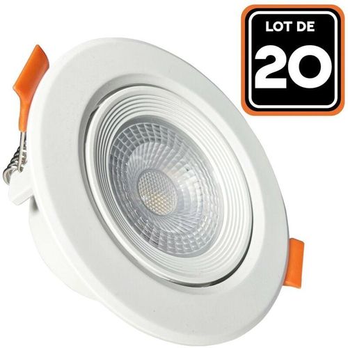 Lot de 20 Spot led Encastrable Rond 5W - Blanc Neutre 4000K