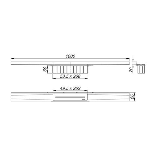 Dallmer CeraWall Pure Duschrinne 1000mm 538482