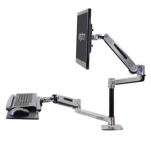 Ergotron WorkFit-LX Single Steh-Sitz Arbeitsplatz mit patentierter CF-Technologie für 1 Bildschirm bis 106,88 cm (42