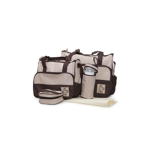 Moni Wickeltasche Stella, Set mit Wickelunterlage, Isoliertasche f. Babyflaschen braun