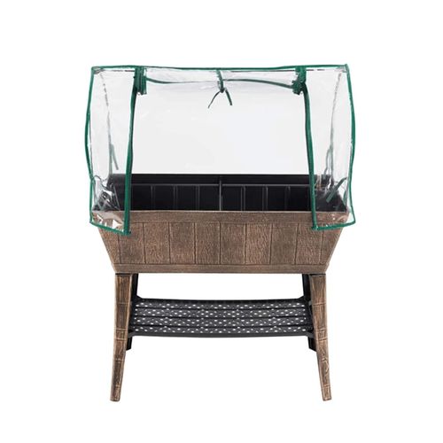 HTI-Living Hochbeet Nessa mit Frühbeetabdeckung Braun