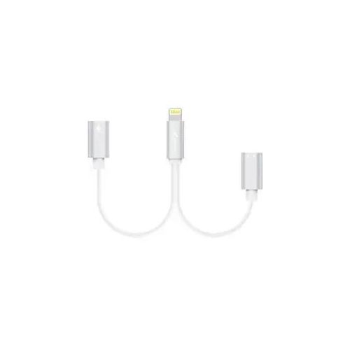 XLAYER 214360 1 x Apple Lightning Stecker auf 2 x Apple Lightning Buchse Dual Adapter Weiß