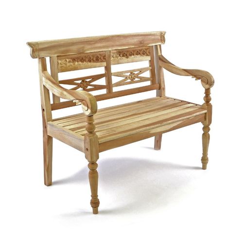 VCM 2-Sitzer Kinderbank Gartenbank antik hochwertig Teak Holz natur Maße L. 80cm x B. 40cm x H. 64 cm
