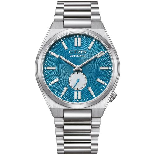 Automatikuhr CITIZEN Armbanduhren silberfarben (silberfarben, blau) Damen Armbanduhr, Herrenuhr, Damenuhr, dezentrale Sekunde, Edelstahlarmband