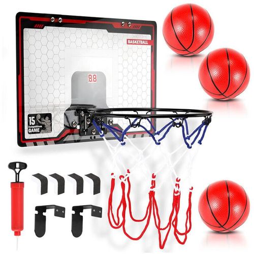 Hengda Mini Basketball Korb Set, Indoor Mini Basketballkorb Tür Basketball Hoop mit Elektronische Anzeigetafel, Kinder Basketballbrett mit Pumpe und