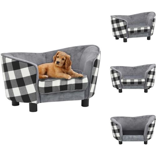 Hundebetten - Living Hundesofa Grau 68x38x38 cm Plüsch