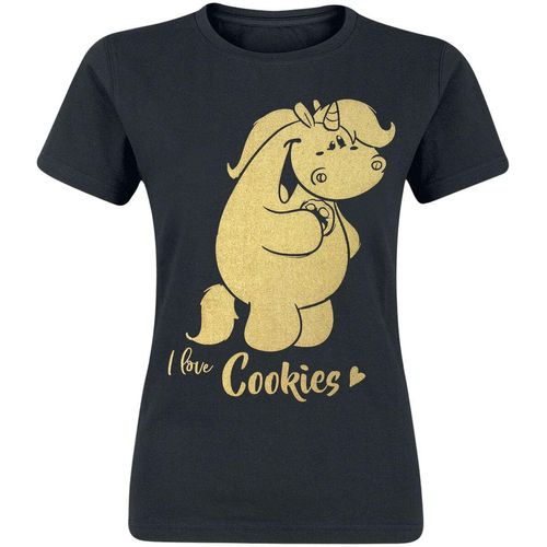 Pummeleinhorn Grummeleinhorn - I Love Cookies T-Shirt schwarz in M