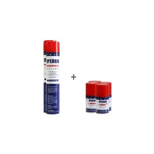 IPERON® 6 x 750 ml Ungezieferspray & 6 x 200 ml Fogger im Set + Zeckenhaken