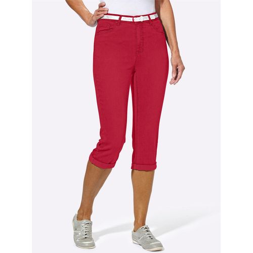 Caprijeans CASUAL LOOKS, Damen, Gr. 38, Normalgrößen, rot, 98% Baumwolle, 2% Elasthan, unifarben, knielang, Jeans