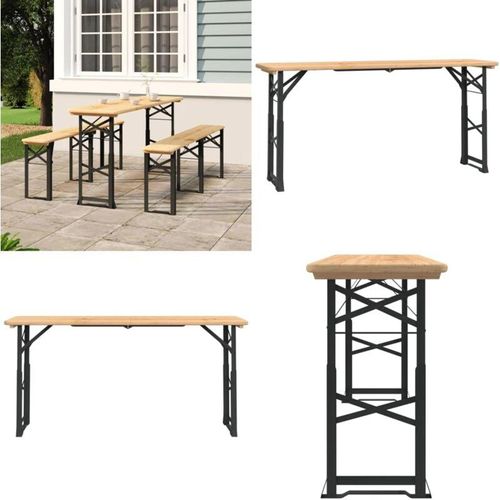 Vidaxl - Biertisch Klappbar 170x50x75/105 cm Massivholz Tanne - Biertisch - Biertische - Home & Living - Braun