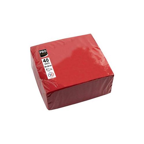 PROnappe Servietten rot 2-lagig 19,0 x 19,0 cm 40 St.