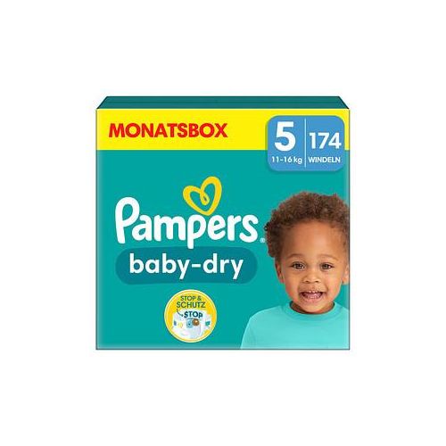 Pampers® Windeln baby-dry™ Monatsbox Größe Gr.5 (11-16 kg) für Babys und Kleinkinder (4-18 Monate), 174 St.