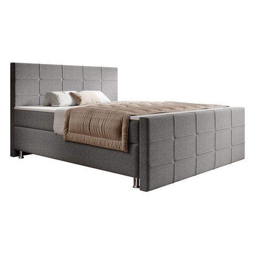 Boxspringbett Florenz 180x200cm Webstoff Grau