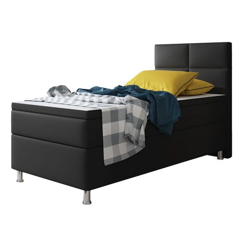 Boxspringbett Miami 90x200 cm Kunstleder Schwarz