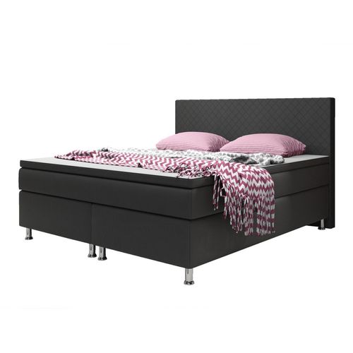 Boxspringbett Madrid 180x200 cm Kunstleder Schwarz