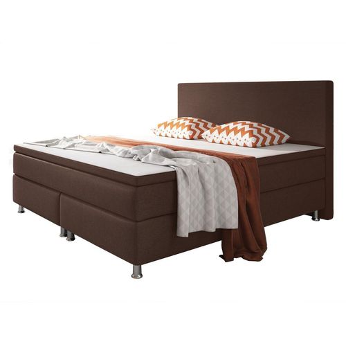 Boxspringbett Berlin 180x200 cm Webstoff Braun