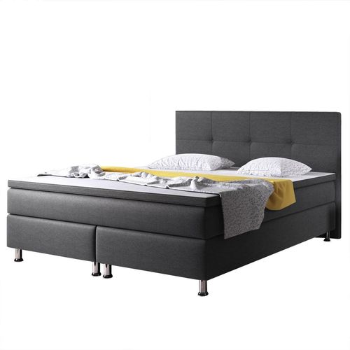 Boxspringbett Dallas 180x200 Webstoff Anthrazit