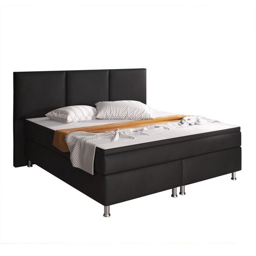 Boxspringbett Oslo 180x200 cm Kunstleder Schwarz