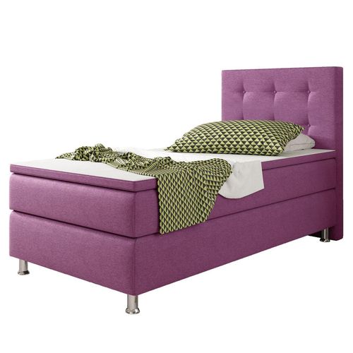 Boxspringbett Köln 90x200 Webstoff Rosa / Pink