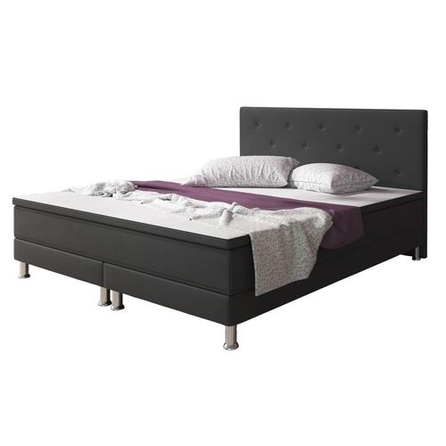 Boxspringbett Esra 180x200 Webstoff Anthrazit