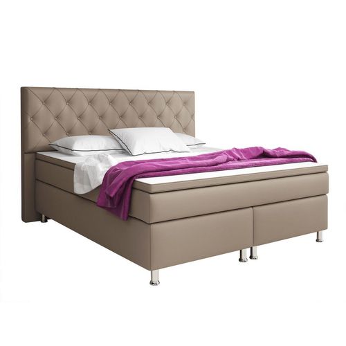 Boxspringbett Turin 180x200 cm Kunstleder Muddy