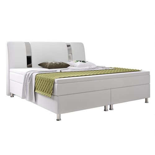 Boxspringbett Riva 180x200 cm Kunstleder Weiß