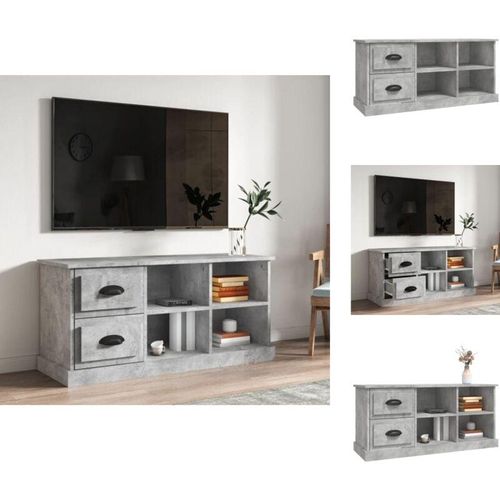 TV-Möbel - Living TV-Schrank Betongrau 102x35,5x47,5 cm Holzwerkstoff - Grau